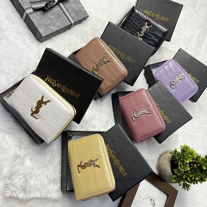 Terkini DOMPET YSL CROCO RESLETING MINI FREE BOX + DUSTBAG+fakebill.