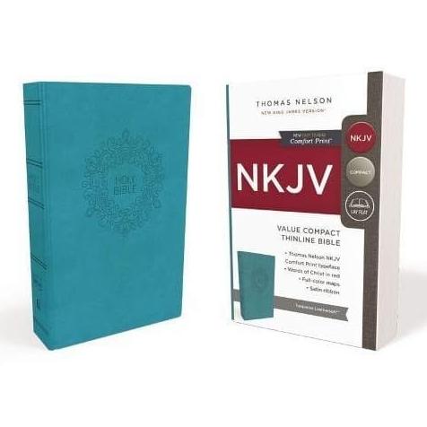 (Ready) Nkjv, Value Compact Thinline Bible, Turquoise Leathersoft Murah