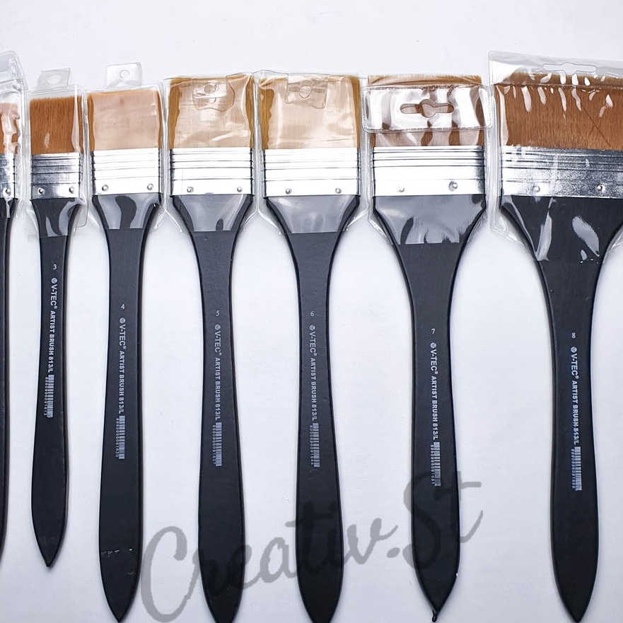 

[R50㊛] Kuas Lukis Lebar V-tec 813 LONG Black..!