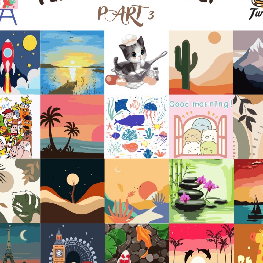 

[P62♥) TweedyToys - Paint By Number Children Canvas Painting / Set Kanvas Lukis Anak / Part 3..!