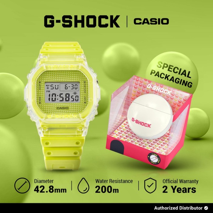 [READY INSTANT] G-shock Jam Tangan Unisex Original DW-5600GL-9DR Digital Yellow