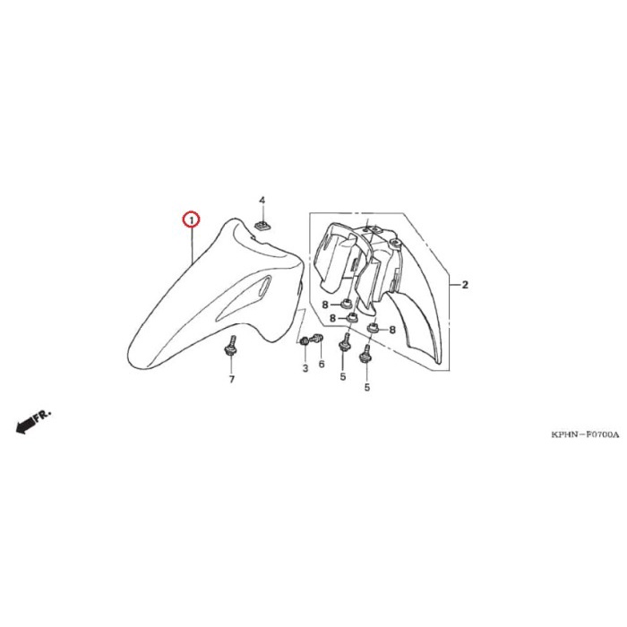 Spakbor Depan (Fender A FR) Orange 61100KTM850FMR ORIGINAL