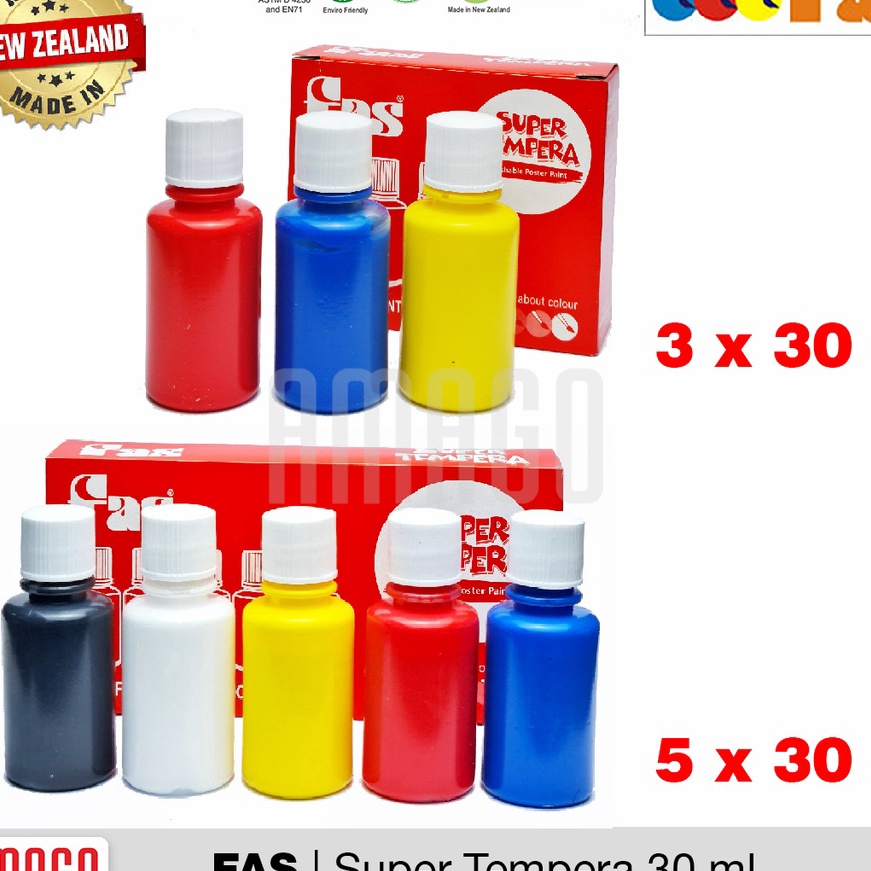 

[J80➛] PAKET CAT POSTER - FAS SUPER TEMPERA - PRIMARY COLOUR SET - 30 ml.!