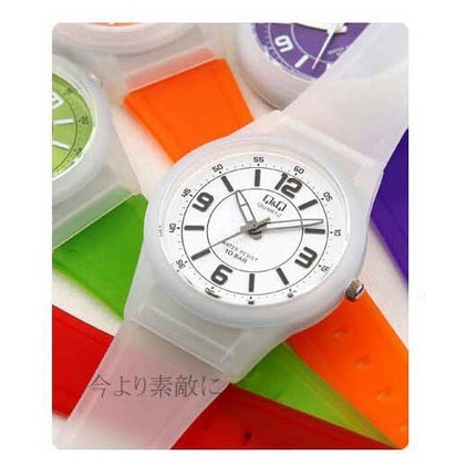 BAYAR DITEMPAT Jam Tangan QQ Q&Q VQ50J Putih Transparan Original /JAM TANGAN ANAK/JAM TANGAN