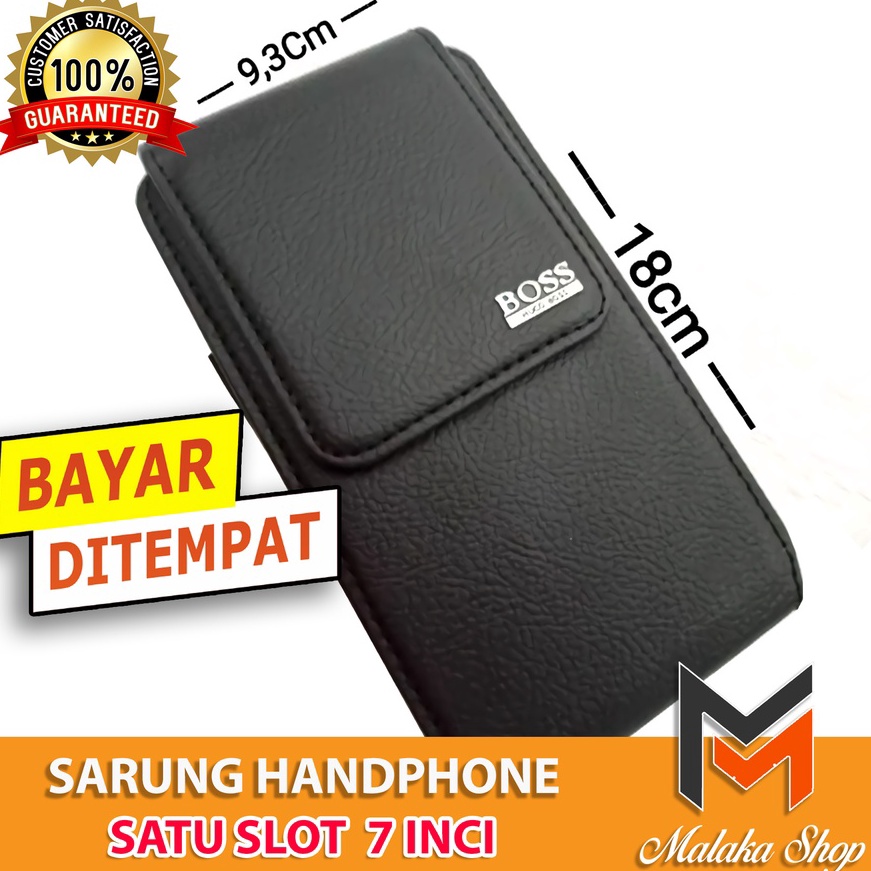 (F59»] Dompet hp pinggang kulit Sarung hp pinggang pria satu slot ukuran 7 inci kopel gesperterviral