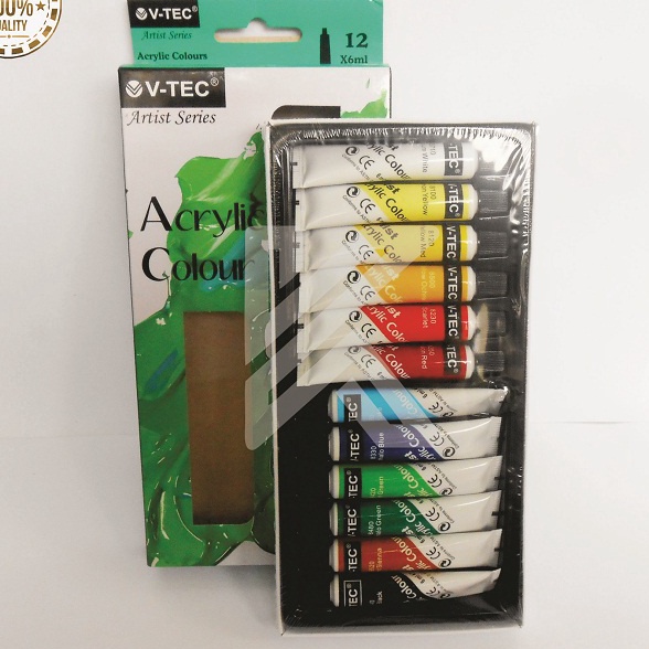 

(I47-♥) Cat Akrilik Set 12 Warna / Cat Acrylic Colour 12 (6ml)☎.