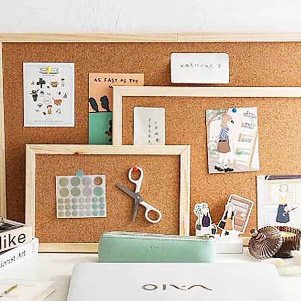 

[W70-♡] Note Memo Board Shop papan gabus cork board Wood Wall Hanging Message Bulletin Board Frame Notice [julyforud]➸.!!