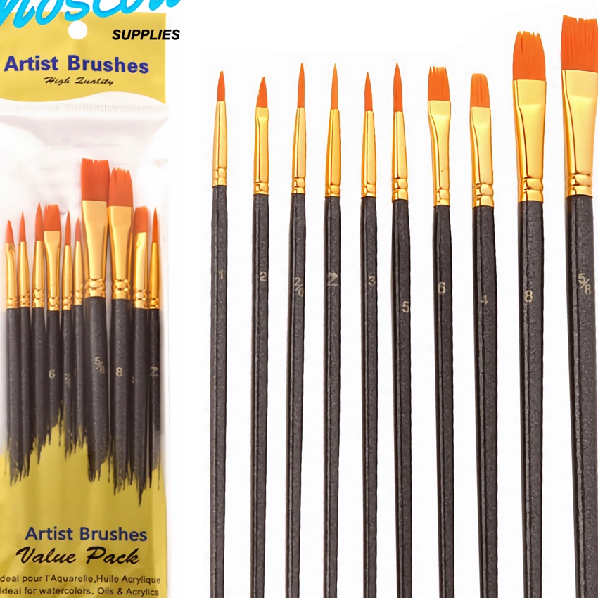

(O98-❦) Kuas lukis set isi 10 hitam✯!