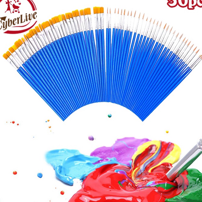 

(I39-☑) 50pcs Kuas Lukis Set Paintbrush Paint Brushes Kuas Cat Minyak Dan Air✉.!!