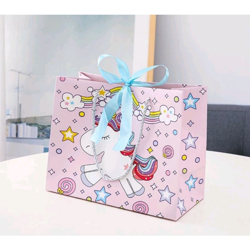 

( 1 pcs ) PAPERBAG UNICORN PINK GOODIE BAG UNICORN PINK PITA