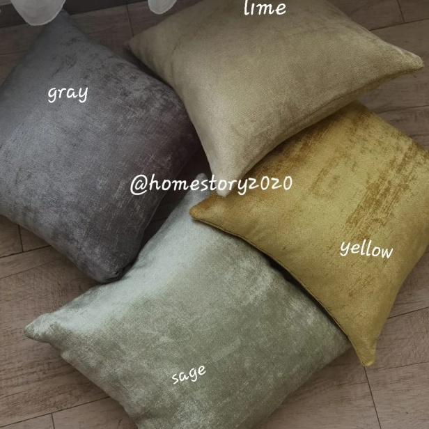 sarung bantal sofa polos bahan Belgravia uk 45x45cm - Abu-abu, 70x70cm ☘qic⋆