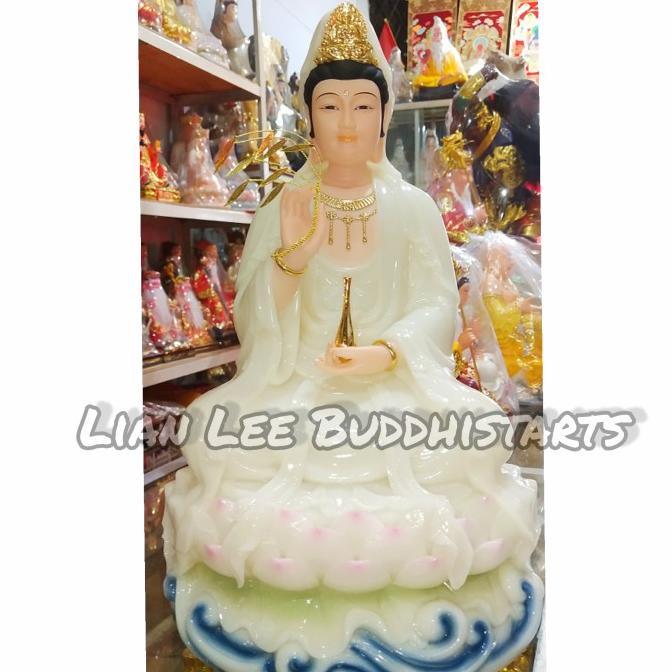 patung dewi kwan im marmer uk 16 inch