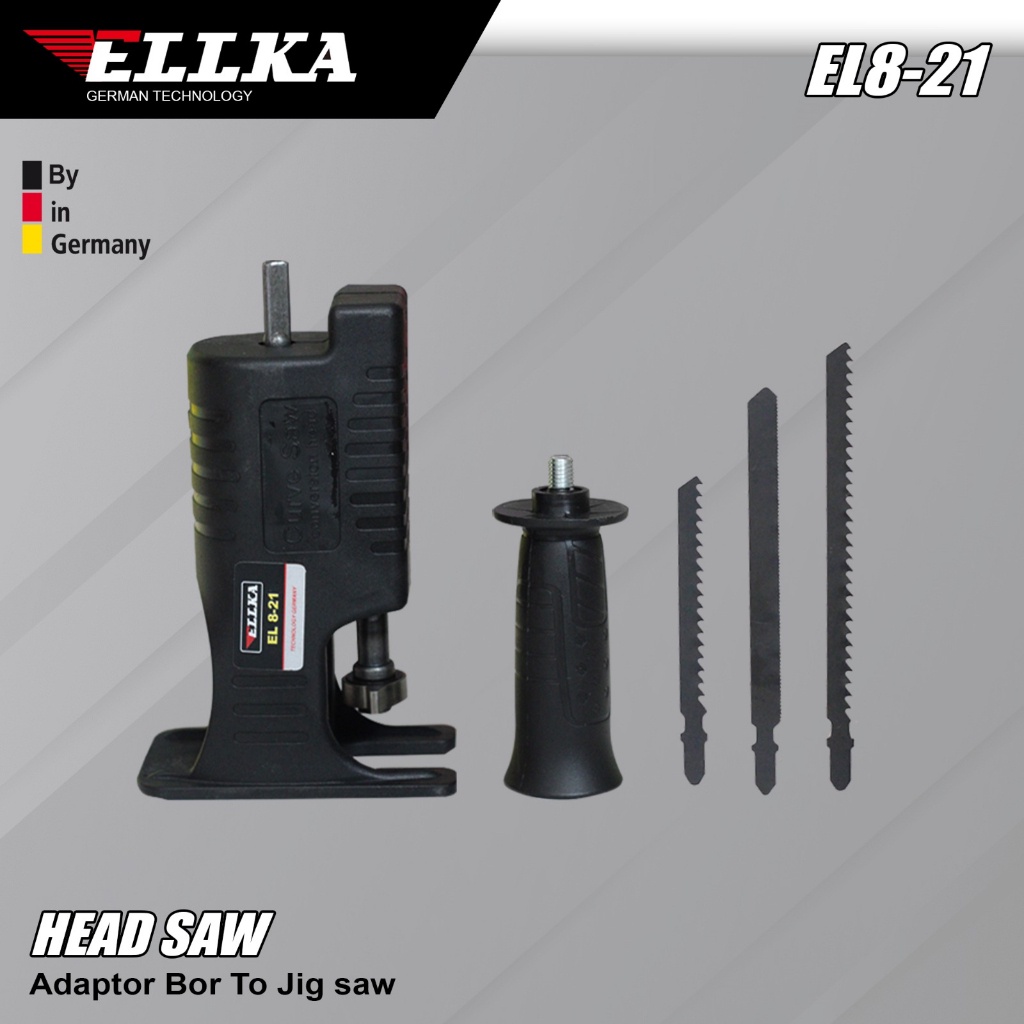 Ellka Adaptor Bor To Jigsaw Adaptor Mesin Bor Jadi Gergaji Kayu Bonus Mata Gergaji 3 Pcs Adaptor Bor
