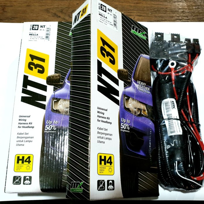 Ready Stok Kabel Realy Lampu Hella / Cable Relay Set Hella 2 Relay 2 Lampu H4 Kode 313