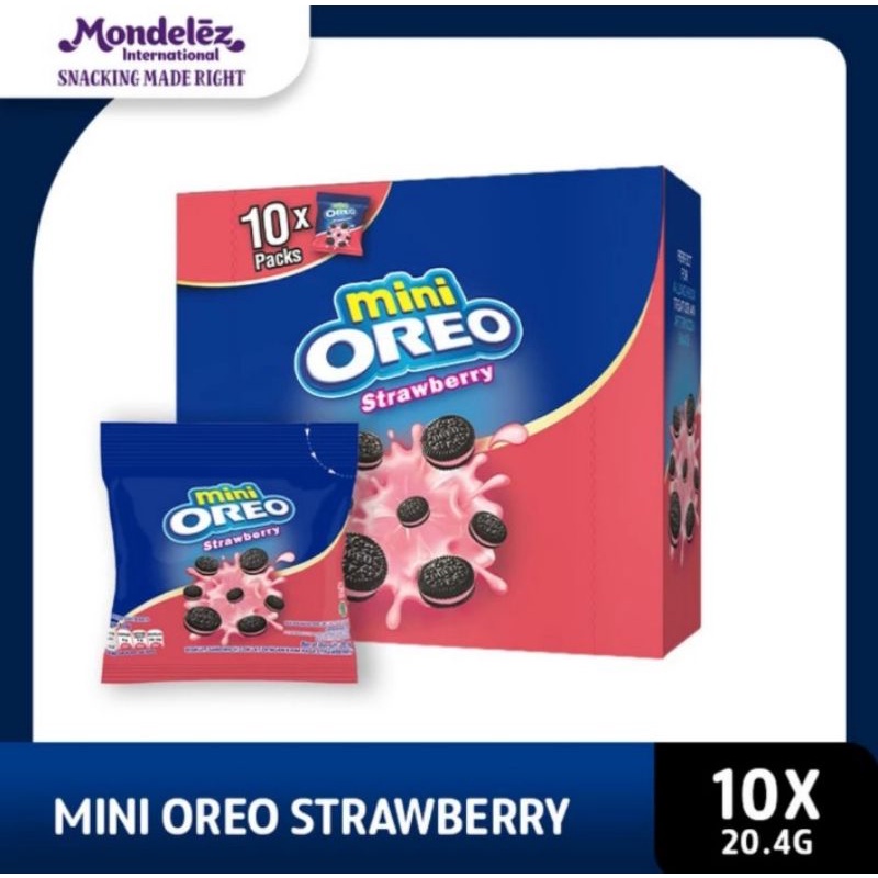 

Mini Oreo Biskuit Krim Rasa Stroberi Pouch 10x20.4gr