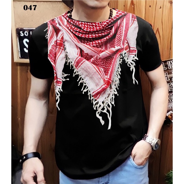 Sorban Kaos Pendek Pria / Motif Sorban-02 Ukuran L - XL - Kaos Buming - sorban-02, L(I6V9) Sorban An