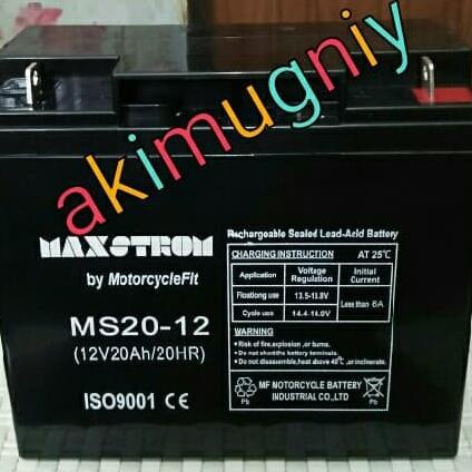 Aki Vrla 12V 20Ah Ups Genset Sepeda Listrik Solar Panel Baterai Sparepart Genset