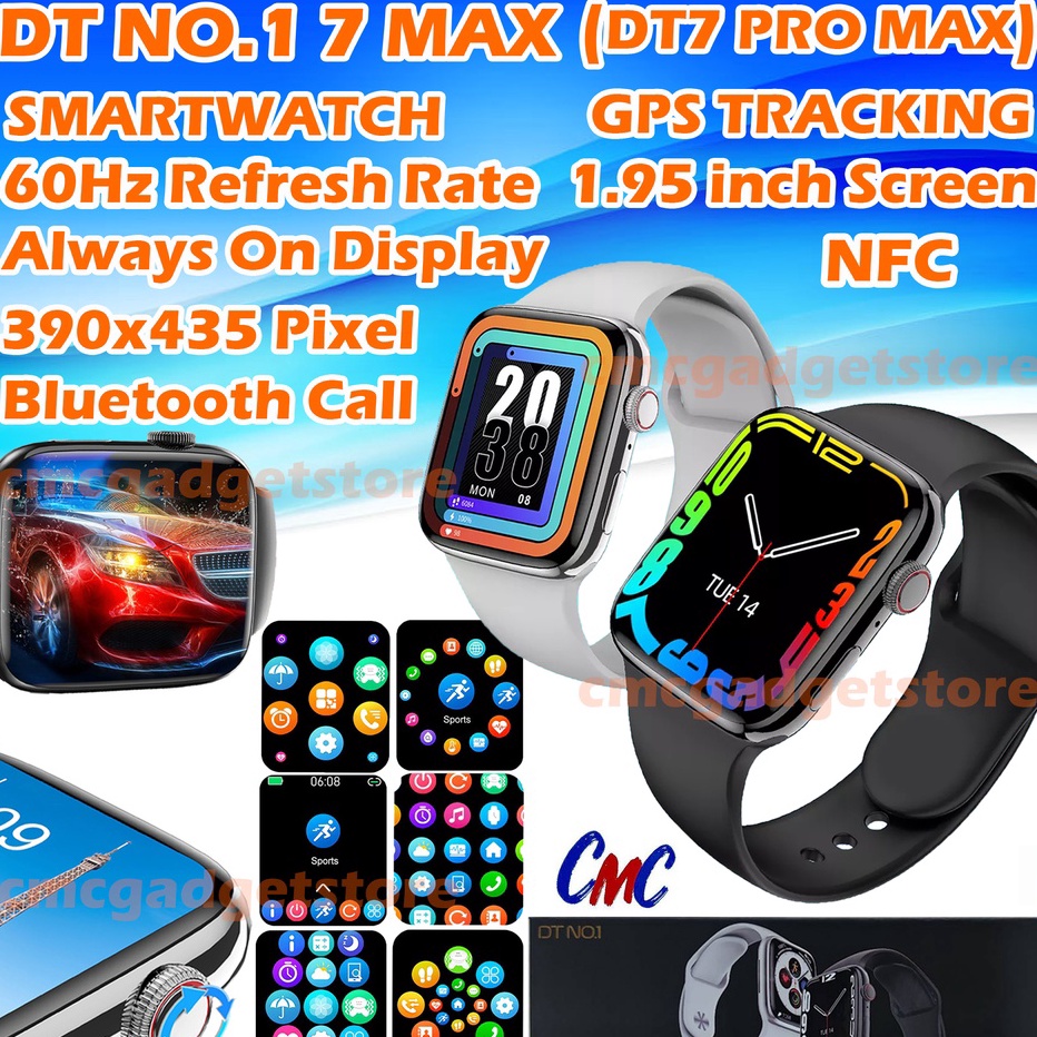 Terbaru DT No. 1 7 Max Smartwatch DT7 Pro Max No 1 GPS 1.95 inch Display 60Hz Refresh Rate DT7 Max