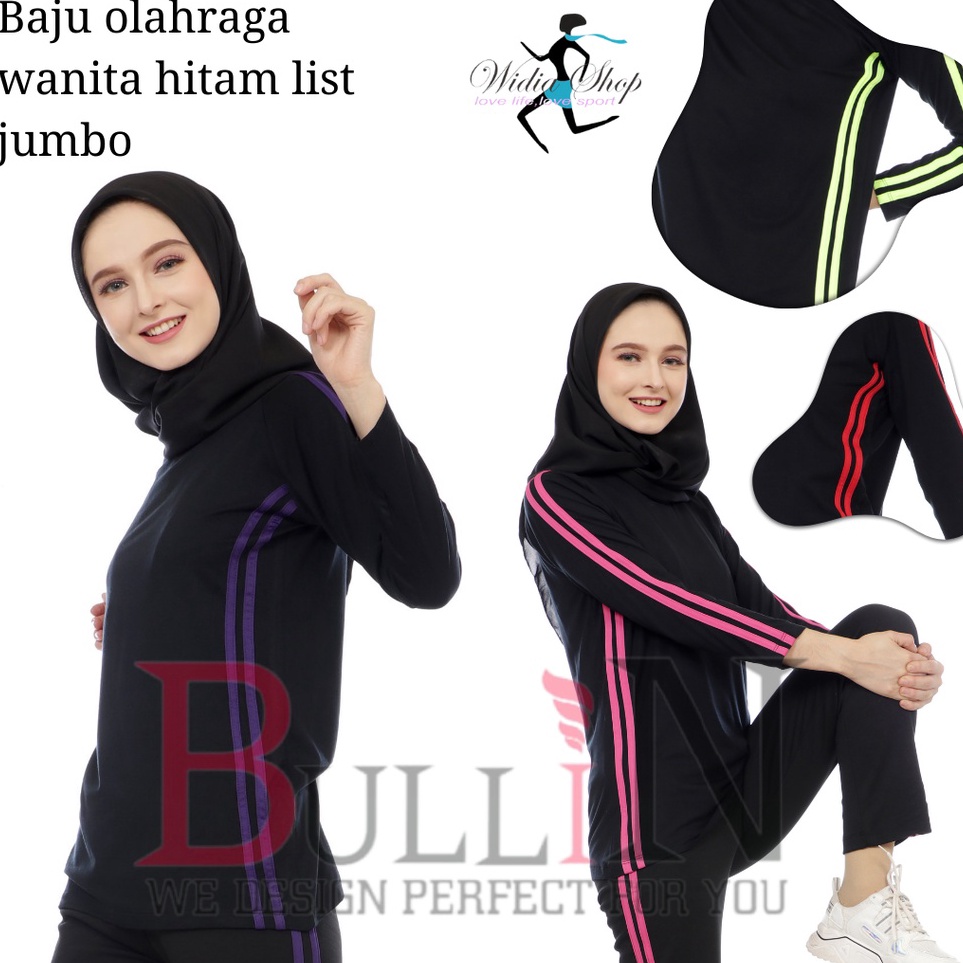 Grosir Baju olahraga panjang wanita jumbo/ atasan olahraga wanita jumbo