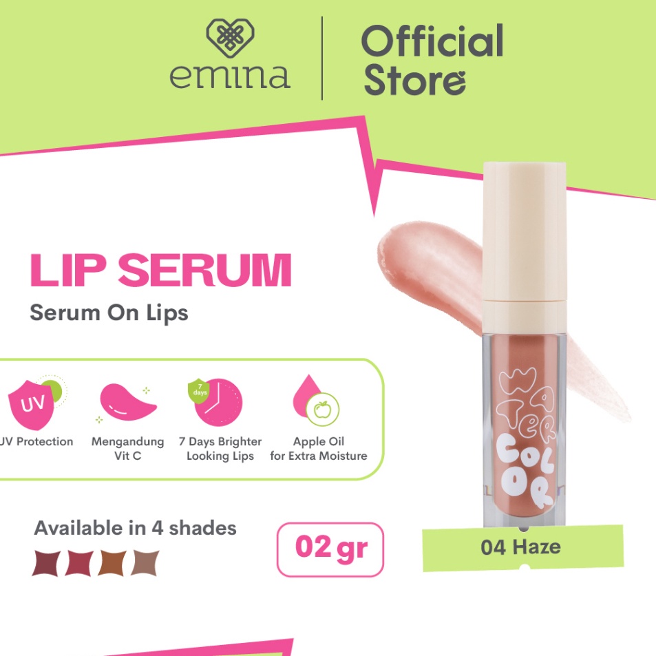 Murah Banget Emina Watercolor Lip Serum - Serum Bibir Tinted Mencerahkan dalam 7 Hari