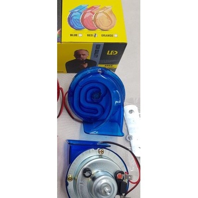 Klakson Keong double bass plus lampu LED Variasi Aksesoris Motor Mobil ready
