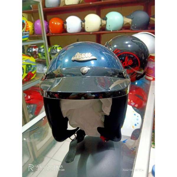 HELM BOGO ASCA CLASSIC STYLE BIRU TUA HELM PRIA WANITA