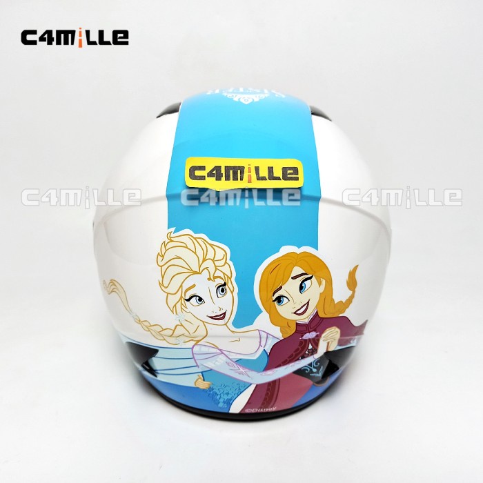[COD] Helm Mds Sport R3 Frozen Sister Queen White Blue Half Face - L - Perlengkapan Sepeda Motor