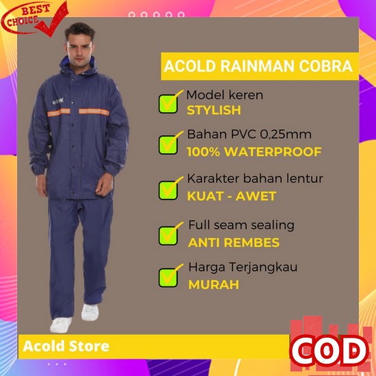 Antarestar Jas Hujan Jaket Waterproof 2 Iin 1 Celana Satu Set Jas Hujan Pria Wanita Raincoat Jas
