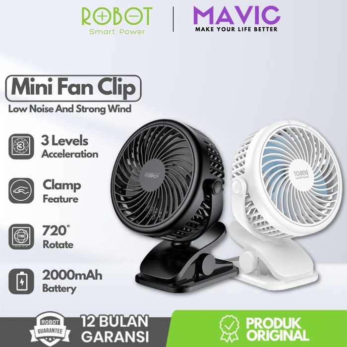 BAYAR DITEMPAT Mini Fan Portable Robot RT-BF10 Kipas Angin Mini 720 Rotating Clip /KIPAS ANGIN