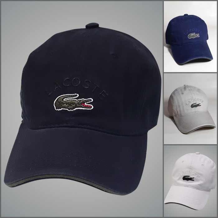 TOPI IMPORT BASEBALL CAPS LACOSTE BAHAN COTTON PREMIUM - BLACK
