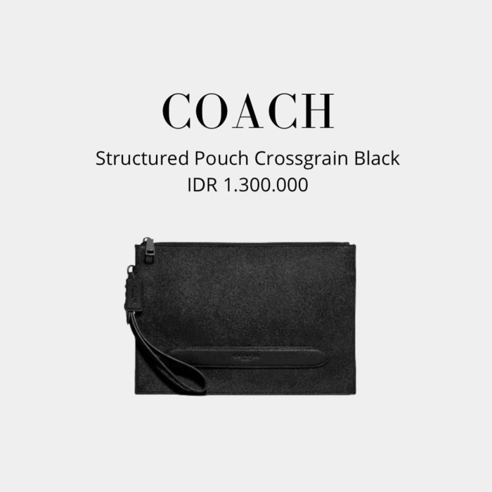 ✨Sale Pouch Structured Crossgrain Black Terbaru