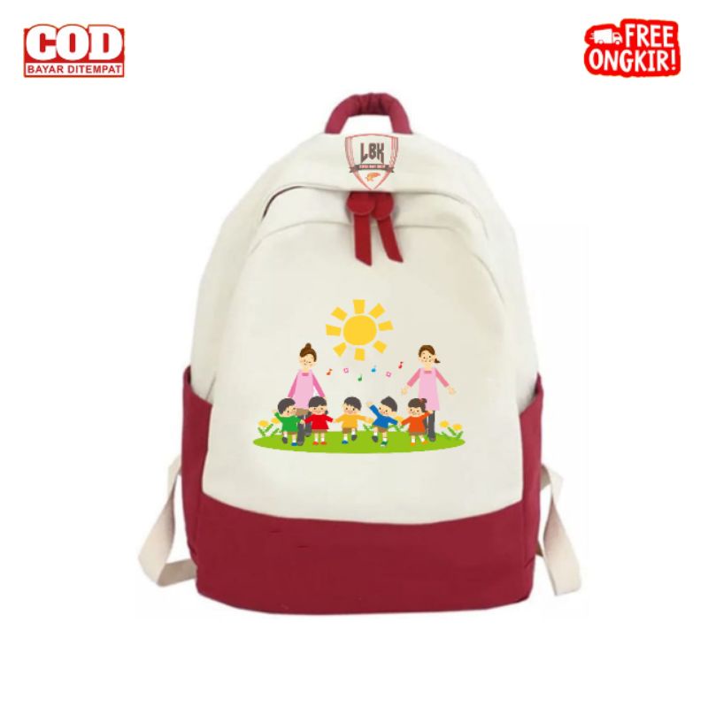 Tas ransel anak laki laki perempuan Paud, Tk, Sd kalakter anak tk dan guru