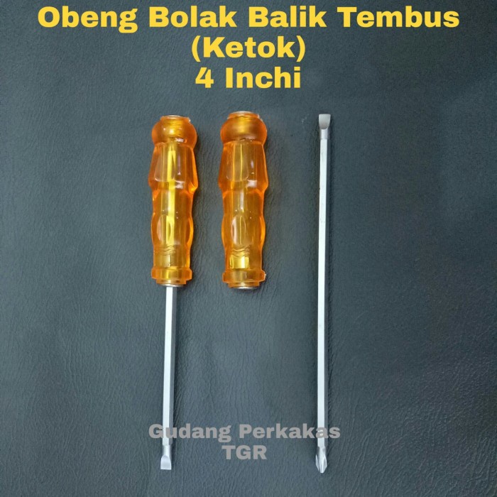 Obeng Bolak Balik Tembus / Obeng Ketok Bolak Balik / Obeng Tembus 4"