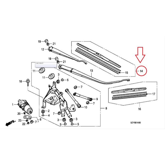 Blade Karet Wiper Kanan Honda Freed 2009-2013 Original BEST DEAL