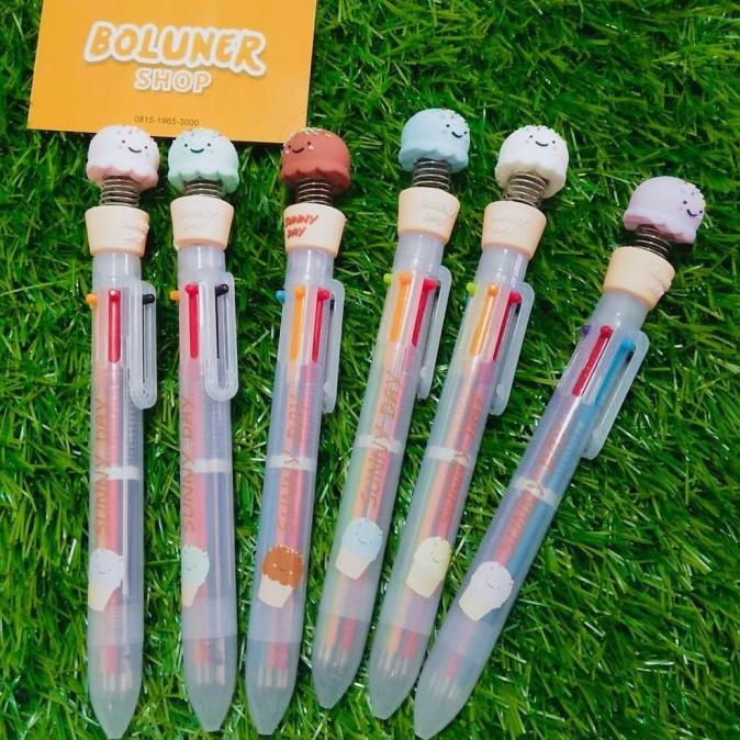 

New Product !!! Pen Pulpen Gel Ice Cream 6 Warna - Siap Kirim