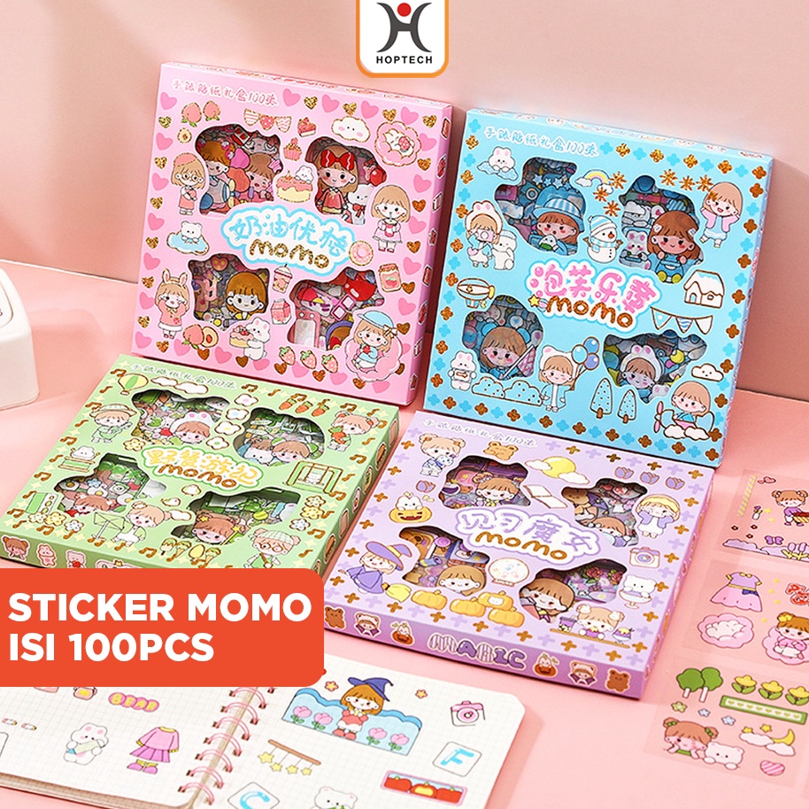 

ZGPD9801 Stiker 2D 100 Lembar Sticker Momo Kartun Korea Lucu Anti Air