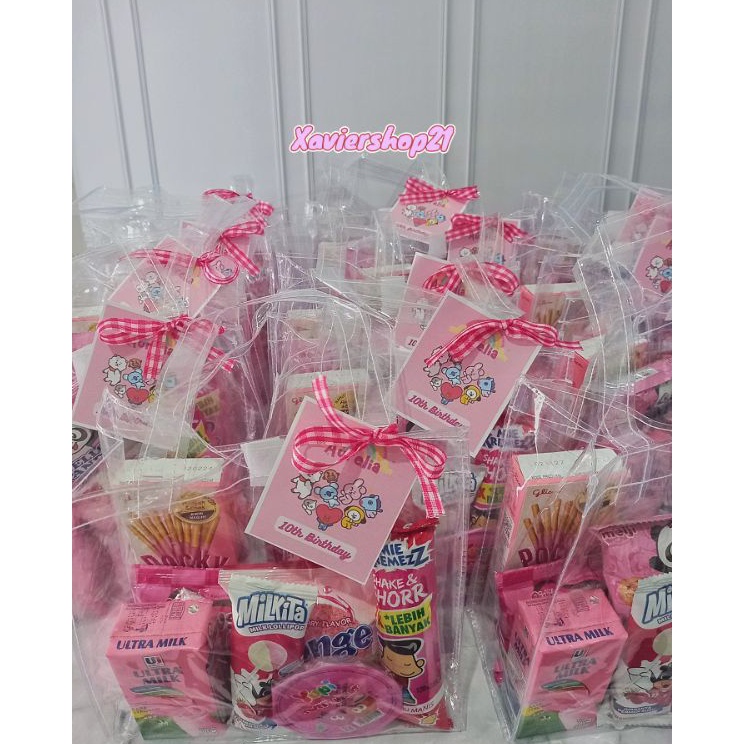 

PTDJ9840 Paket Snack Tema Pink Premium Tas Mika (Free Card)