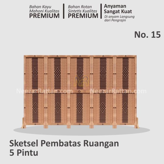 Pembatas Penyekat Partisi Ruangan Sketsel Minimalis Lipat No 15