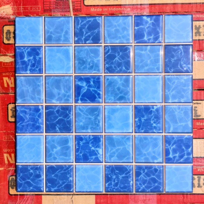 Baru Keramik Motif Mozaik Kolam Renang Roman Pwa33715