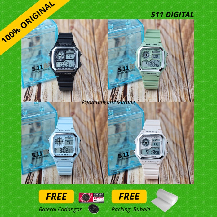 Jam Tangan Wanita Digital 511 Original Watch Free Box & Baterai