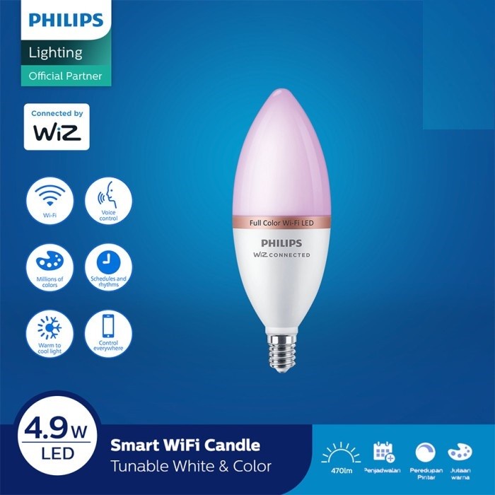 Philips LED Wi-Fi Bluetooth 4.9W 40W C37 E14 922-65 RGB 1CT/6