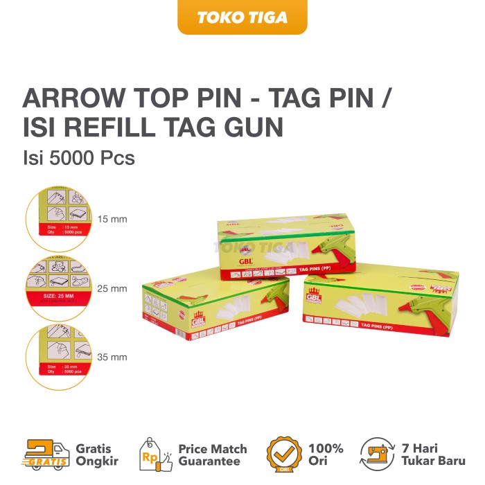 

Arrow Top Pin - Tag Pin / Isi Refill Tag Gun / Isi 5000 Pcs
