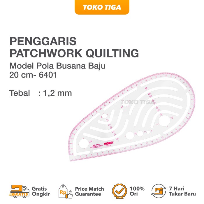 

Penggaris Jahit/Menjahit - Pola Busana Baju 20 cm - 6401
