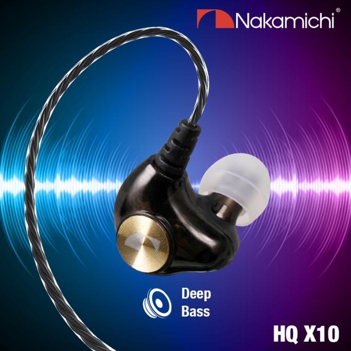 Nakamichi Hq X10 Dynamic Driver In Ear Monitor Wired Earphone Mic