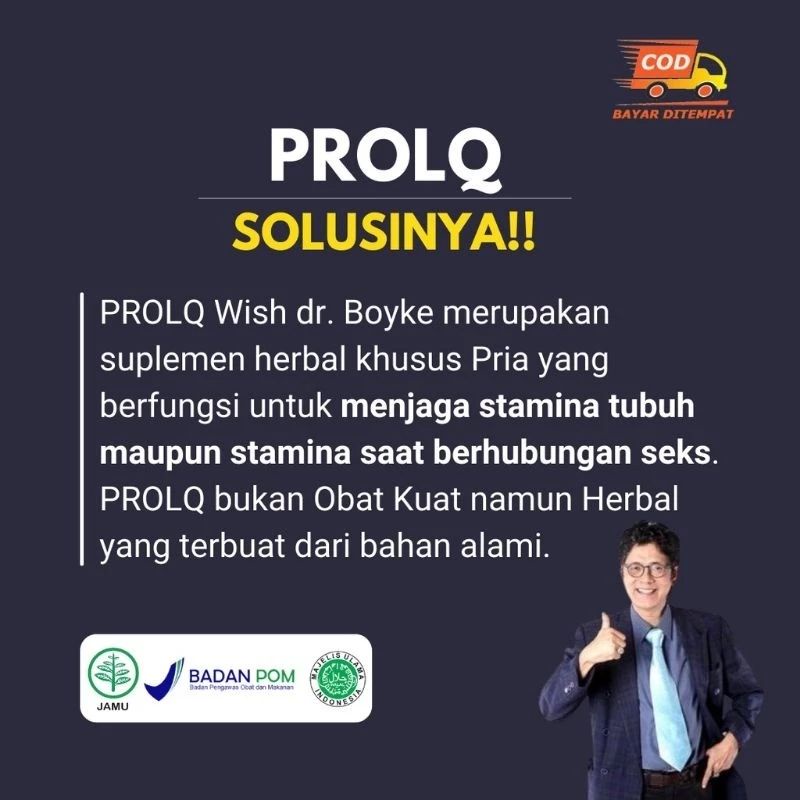 PROLOQ-Suplemen Herbal Stamina Pria Dr. boyke- Original Resmi Dr. boyke BPOM