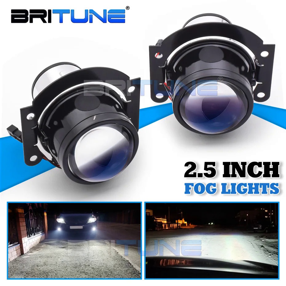 ❤2.5 inch Fog Lights Lenses Bi-xenon Projector Use H11 HID LED Bulbs Universal Driving Lamps Spotlig