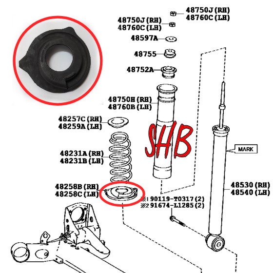 Karet Tatakan Bawah Per Keong Shock Belakang All New Yaris 2014-2017 populer
