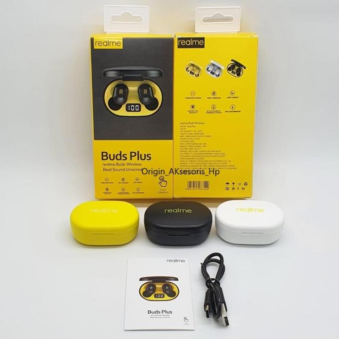 Realme Buds Plus Headset Bluetooth Airdots Wireless Led Model Touch