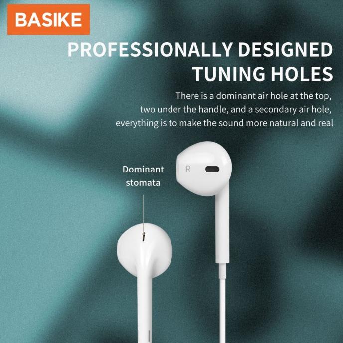 Earphone 3.5Mm Earbuds Basike Asli Dengan Hd Mikrofon Super Bass