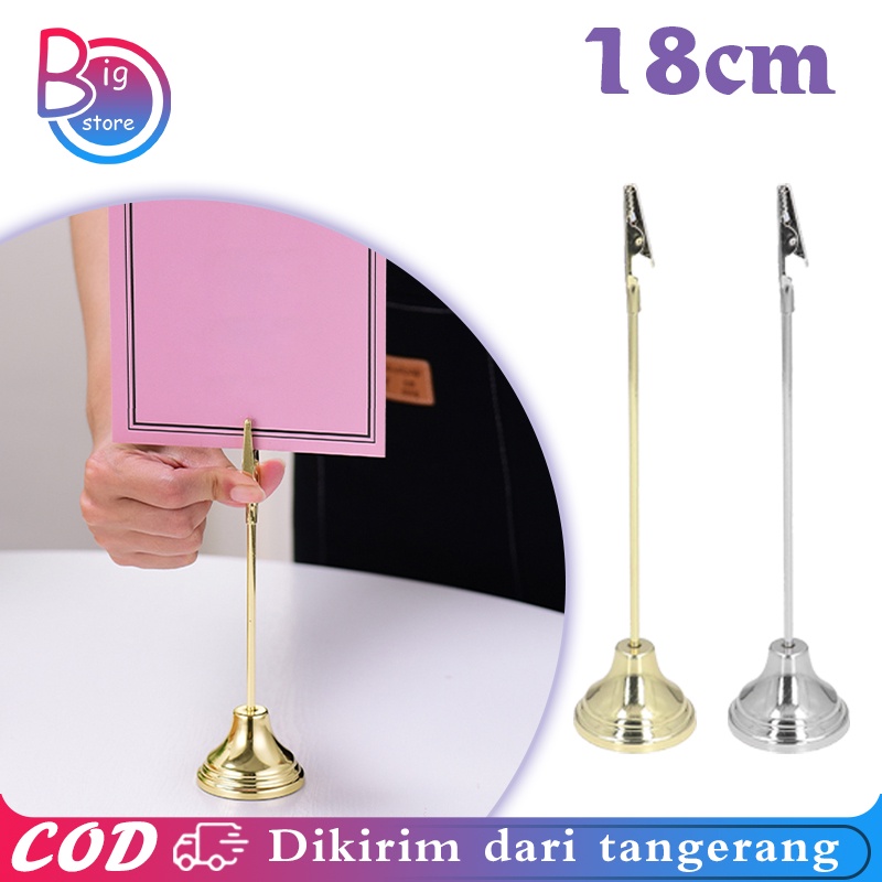 

Stainless Tatakan Holder Foto Price Tag 18cm Tiang Nomor Meja Menu Stand Photo Card Holder